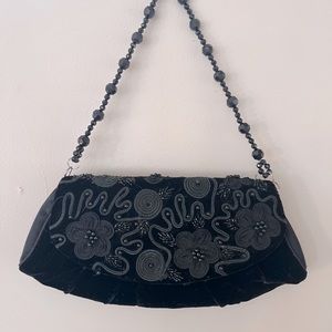 Beaded Velvet and Satin clutch purse